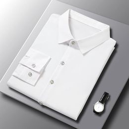 Men's Casual Shirts Autumn 2022 Men's Business Shirt European Luxury Lapel Fashion Top Solid Color Designer Long SleeveMen's