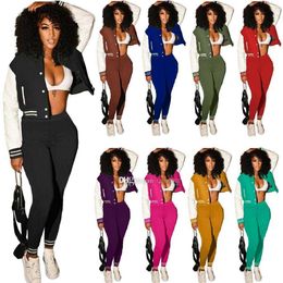 Designer Women Tracksuits Sweatsuit Two Piece Pants Outfits Fall Baseball Jackets Set Joggers Sportswear Varsity Suits