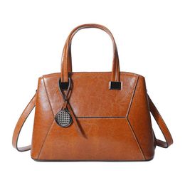 Evening Bags Korean Style Genuine Leather Oil Wax Trendy Unique Portable One-Shoulder Messenger BagEvening