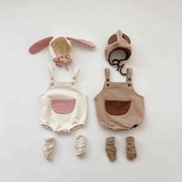 Infant Baby Clothing Lovely Animal Sling Jumpsuit Outfit Toddler Girl Clothes Fashion Rabbit Ears Spring Boys Romper Newborn Set G220510