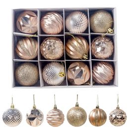 12pcslot 60mm Christmas Tree Decor Ball Bauble Xmas Party Hanging Ornament Decorations for Home Gift Y201020