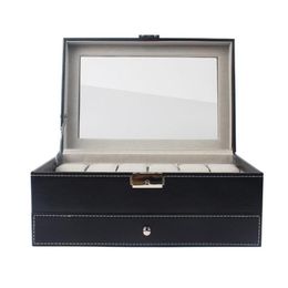 slot watch box Australia - Watch Boxes & Cases Fashion 12 Slot Leather Storage Box Jewelry Display Organizer With Lid