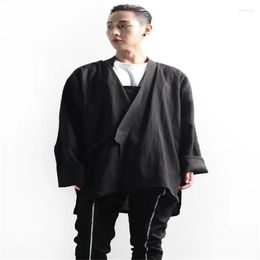 Men's Trench Coats Coat Spring And Autumn Yamamoto Style Japanese Dark Casual Fashion Cardigan Loose Oversized Viol22