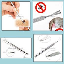 clips removal Australia - Dog Flea Tick Remedies Supplies Pet Home Garden 2 In 1 Stainless Steel Remover Removal Tool Double Head Fork Tweezers Clip Dogs Cat Puppy