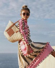 Beach Bag Big Straw Totes Bag Handmade Woven Women Travel Handbags Crochet Flower Hand Bags New Summer