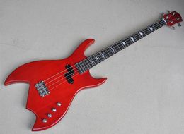 4 Strings Red Electric Bass Guitar with Rosewood Fingerboard