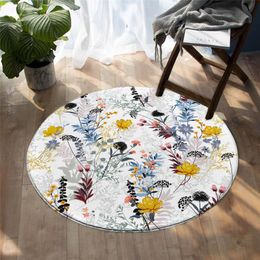 Carpets Beautiful Flower Collection Roses Valentine's Day Round Floor Mat Small Rug Bedroom Living Room Home DecorationCarpets