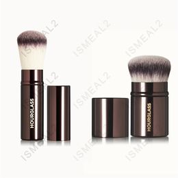 HOURGLASS Retractable Kabuki Brush - Retractable Foundation Brush -Foundation Powder Contour Makeup Brushes Portable 2Pcs Set 220623