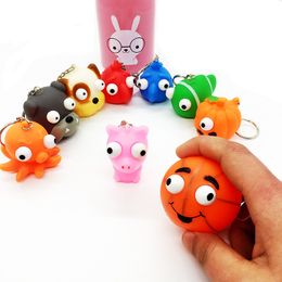 Squeezing Eye Small Toys Popping Doll Venting Winking Popping Pinch Music Keychain Creative Gift
