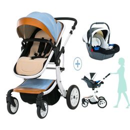 Strollers# in 1 Baby Stroller with Car Seat High Landscape Carriage Light Born Pram Absorption Foldstrollers# Strollers#strollers# Q2404291