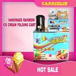 Colourful Ice Cream Stall Truck Handmade Commercial Mobile Cart Ices Powder Machine Rainbow Ices Creams Cone Equipment