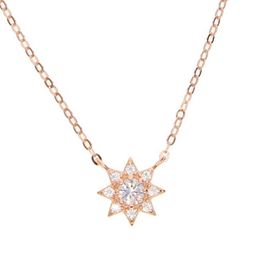 sun cz pendant necklace 100% 925 sterlilng silver material simple mini pendant lovely cute girl women collarbone necklaces jewelry2895