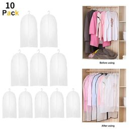 10Pcs Garment Clothes Coat Dustproof Cover Suit Dress Jacket Protector Travel Storage Bag Thicken Clothing Dust Cover Dropship214a