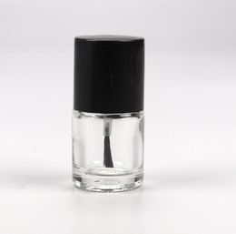 10ml High Quality Empty Round Shape Nail Polish Bottles UV Cap Small Brush Art Container Glass