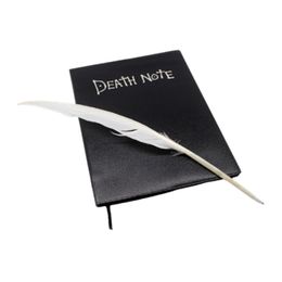A5 Anime Death Note book Feather Pen Set Leather Cover Book Animation Art Writing Journal pad 220713