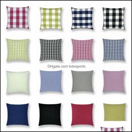 Pillow Case Bedding Supplies Home Textiles Garden 16Styles Plaid Cushions Er Throw Cheque Decor Pillows Ers Office Car Sofa Spandex Without