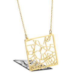 Pendant Necklaces RIR Amsterdam Netherlands City Map Necklace Jewelry Your Hometown Memorial Day Gifts