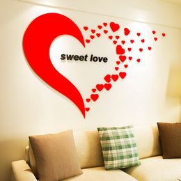 Wall Stickers Romantic Crystal Acrylic 3d Three-dimensional Sticker Meal Wedding Room Background Layout Decoration