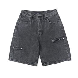 Men's Shorts Hip Hop Streetwear Jeans Short Vintage Ripped Hole Denim 2022 Men Harajuku Cashew Patch Cotton Casual Cargo ShortsMen's