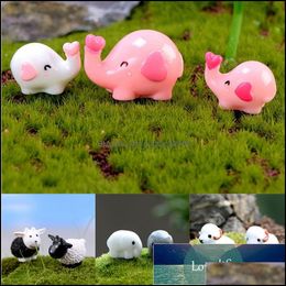 Decorative Objects Figurines Home Accents Decor Garden 2Pcs Mini Love Heart Elephant Sheep Miniatures Figurine Moss Micro Landscape Fairy