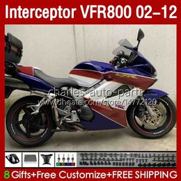 Purple red Bodywork For HONDA Interceptor VFR800 VFR 800 RR CC 800RR 02-12 Bodys 129No.1 800CC VFR800RR 02 03 04 05 06 07 VFR-800 2002 2008 2009 2010 2011 2012 Fairing