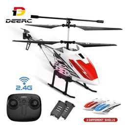 DEERC Remote Control Helicopter Altitude Hold RC Planes With Gyro For Kid Beginner 2.4G Aircraft Indoor Flying Boys Toys DE51 220321