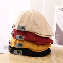 Men Women Hat Berets Cap British Western Style Sun Flat Cap Cotton Berets Caps For Men Random Peak Hat Visors Casquette Hats J220722