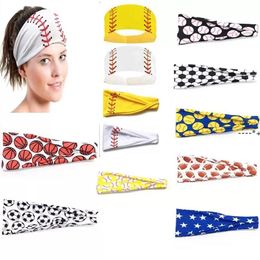 Newbaseball Sports Headband Women Men Softball Football Team Hair Bands Sweat Headbands Yoga Fiess Scarf Sport Towel