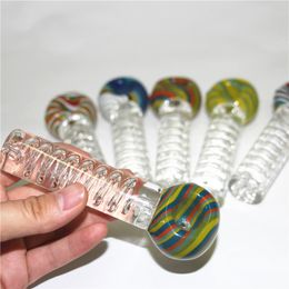 Smoking Glycerin glass Pipe Travel Tobacco Pipes Spoon Cigarette Tubes Dry Herb Accessories Hand Pipe