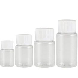 100Pcs Refillable Plastic PET Seal Bottles 15ml 20ml 30ml 50ml Clear Vials Reagent store Container Plastic Screw cap 100pcs T200819