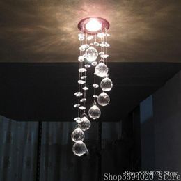 Pendant Lamps Nordic Suspension Hanging Lamp Crystal LED 3W Ceiling Lights Decorative Aisle Walk Indoor Living Room Luminaire Suspendu Fixtu