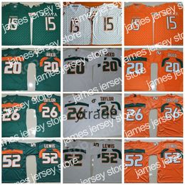Ray Lewis Miami Hurricanes #52 Youth Football Jersey - Orange