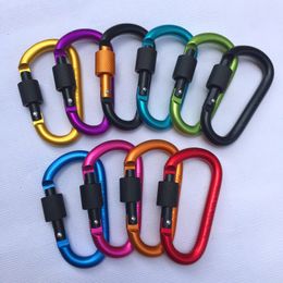 8cm Aluminium Alloy Carabiner D-Ring Key Chain Clip Multi-color Camping Keyring Snap Hook Outdoor Travel Kit Quickdraws DH8768