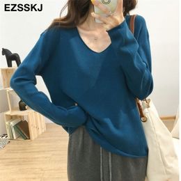 spring autumn lazy knit oversize sweater women's pullover Korean loose versatile bottoming shirt big sweater 201204