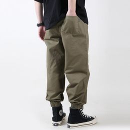 Men's Pants Solid Colour Jogger With Belt Mens Safari Style Work Cargo Men Elastic Waist Trousers Casual JoggersMen's