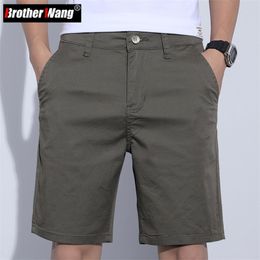 5 Colors Classic Style Men s Slim Shorts Summer Business Fashion Thin Stretch Short Casual Pants Male Beige Khaki Gray 220715
