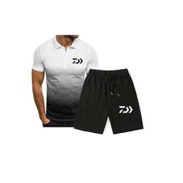 Fashion brand summer men s Polo shirt 5 pants 2 pieces of casual sports suit wear 220621
