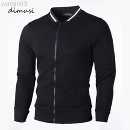 DIMUSI Men's Sweaters Man Solid Colour Sweatshirt Slim Jackets Fashion Men's Hip Hop Hoodies Windjacket Sportswear Tracksuit Clothing L220801