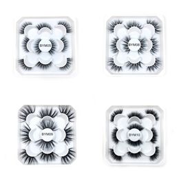 5pairs 25mm Half Eye Lashes Natural False Eyelashes Handmade Faux 3D Mink Lashes Makeup Eyelash Extension