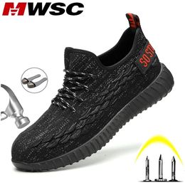 MWSC S3 Men Safety Work Shoes Boots Light Breathable Steel Toe Work Boots Antismashing Mens Construction Boots Work Sneakers Y200915