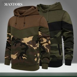 New Men Casual Hoodies Camouflage Patchwork 2022 Autumn Mens Harajuku Hooded Sweatshirts Hip Hop Male Fleece Sweater Clothing L220730