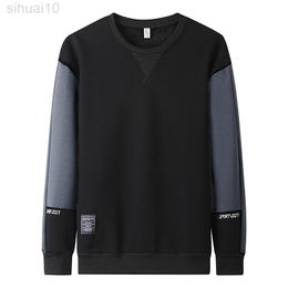 Men Sweaters 2022 New Autumn Winter Sweatshirts Men Casual Japanese Streetwear Hip-Hop Fashion Sweater Sleeve Stiksels Hoodie L220730