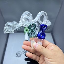 Glass pipe Oil Burner bong hookah Smoking New 8-shaped skeleton cigarette set cooker accessories 14mm