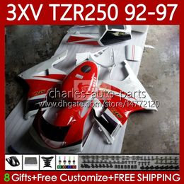 White red black 3XV Body For YAMAHA TZR-250 YPVS TZR250R 1992 1993 1994 1995 1996 1997 Bodywork 117No.73 TZR250-R TZR250RR 92-97 TZR 250 TZR250 R RR 92 93 94 95 96 97 Fairing