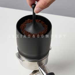 watchget Coffee Powder Container Dosing Ring Aluminium Alloy Barista Coffee Tools Espresso Coffeeware Black for EK43 / 58mm 210326