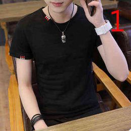 Trends for a long time, summer silk, men's round neck T-shirt, ice silk shirt, men's thin Y220426