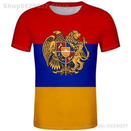 ARMENIA t shirt free custom made name number po white Grey red black tees arm country t-shirt armenian nation flag am clothes 220702