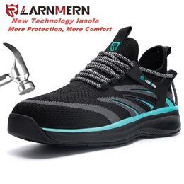 LARNMERM Mens Work Safety Boots Walking Shoes Steel Toe Comfortable Breathable Antismashing Nonslip Antistatic Shoes 210315