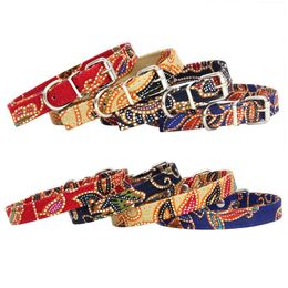 Dog Collars & Leashes Bohemian Leash Rope Cloth Walking Training Pet Puppy Personalized Accessories Product Collar And SetDog