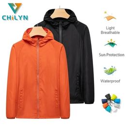 CHILYN Men's Hiking Camping Waterproof Jacket Women Reflective Sun Protection Clothing Unsiex Large Size Outdoor Windbreakers 220801